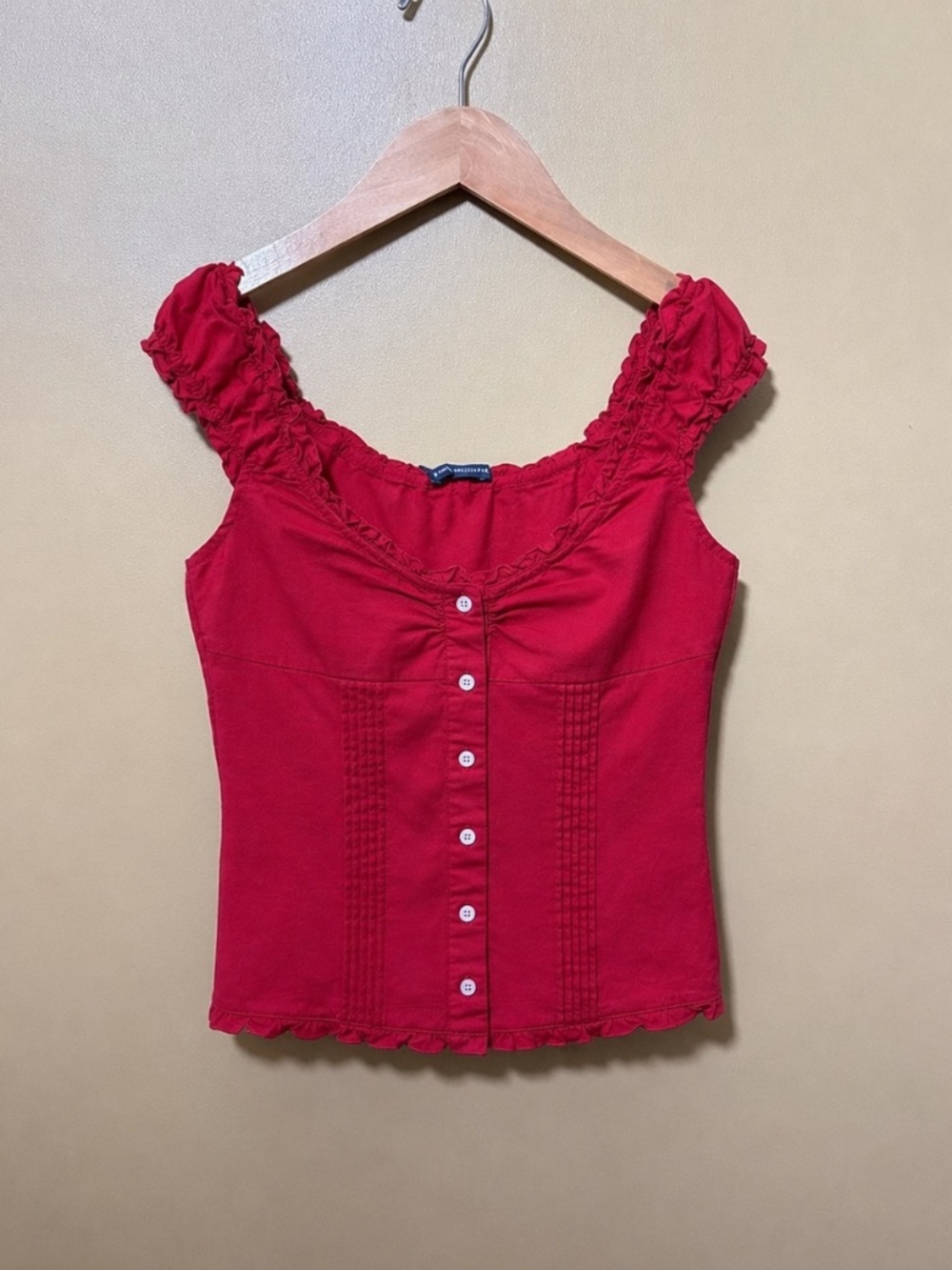 Brandy Melville Button Sleeveless Top Woman’s Red - One Size fits all